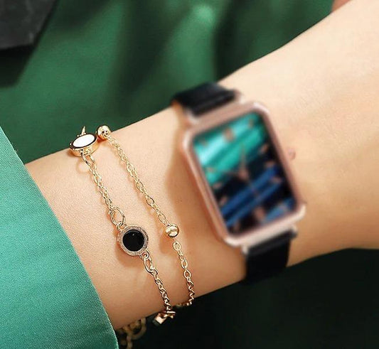 “Lunar Orbit” Dual-Tone Charm Bracelet