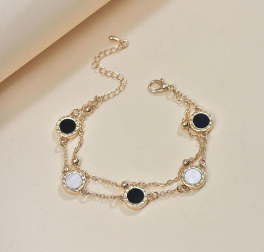 “Lunar Orbit” Dual-Tone Charm Bracelet