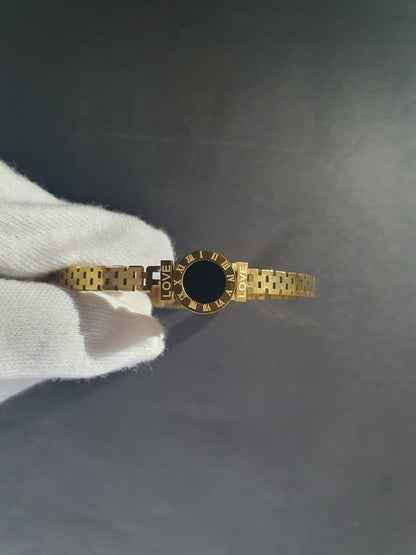 “Timeless Love” Roman Numeral Bracelet – Gold Edition
