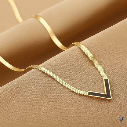 Sleek Chevron Pendant Necklace