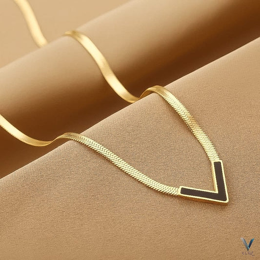 Sleek Chevron Pendant Necklace