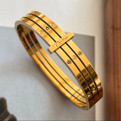 Luxury-Inspired Triple Band Designer Bangle