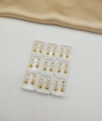 Minimalist Ball Stud Earring Set