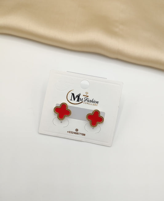 Clover Charm Stud Earrings