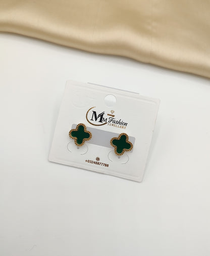 Clover Charm Stud Earrings