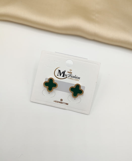 Clover Charm Stud Earrings