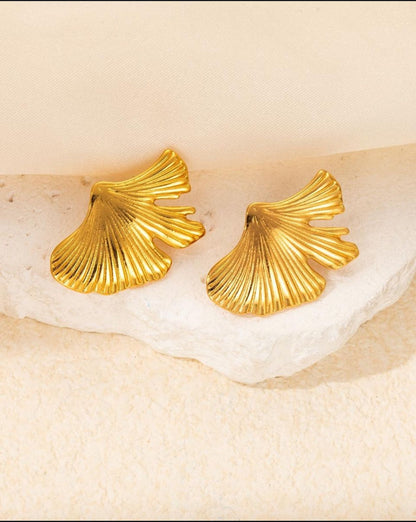 Fan-Shaped Textured Statement Earrings