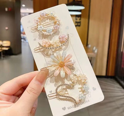 Floral Pastel Hair Clip Set