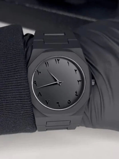 Noir Dial Arabic Numeral Matte Watch – Bold. Sleek. Timeless.